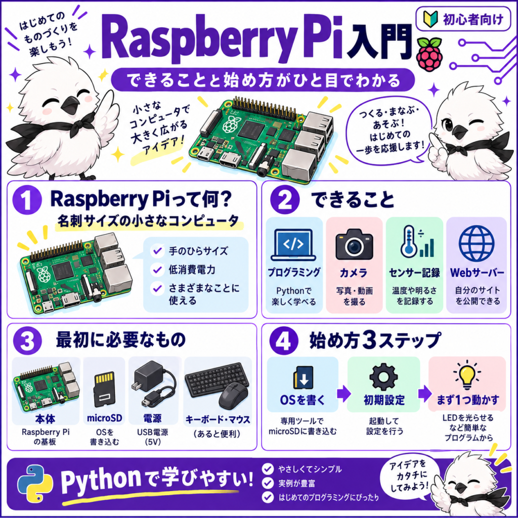Raspberry Pi入門のできることと始め方をまとめた初心者向け図解