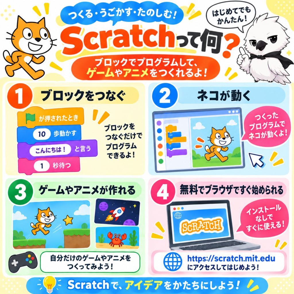 Scratchとは何かを初心者向けに解説した図解