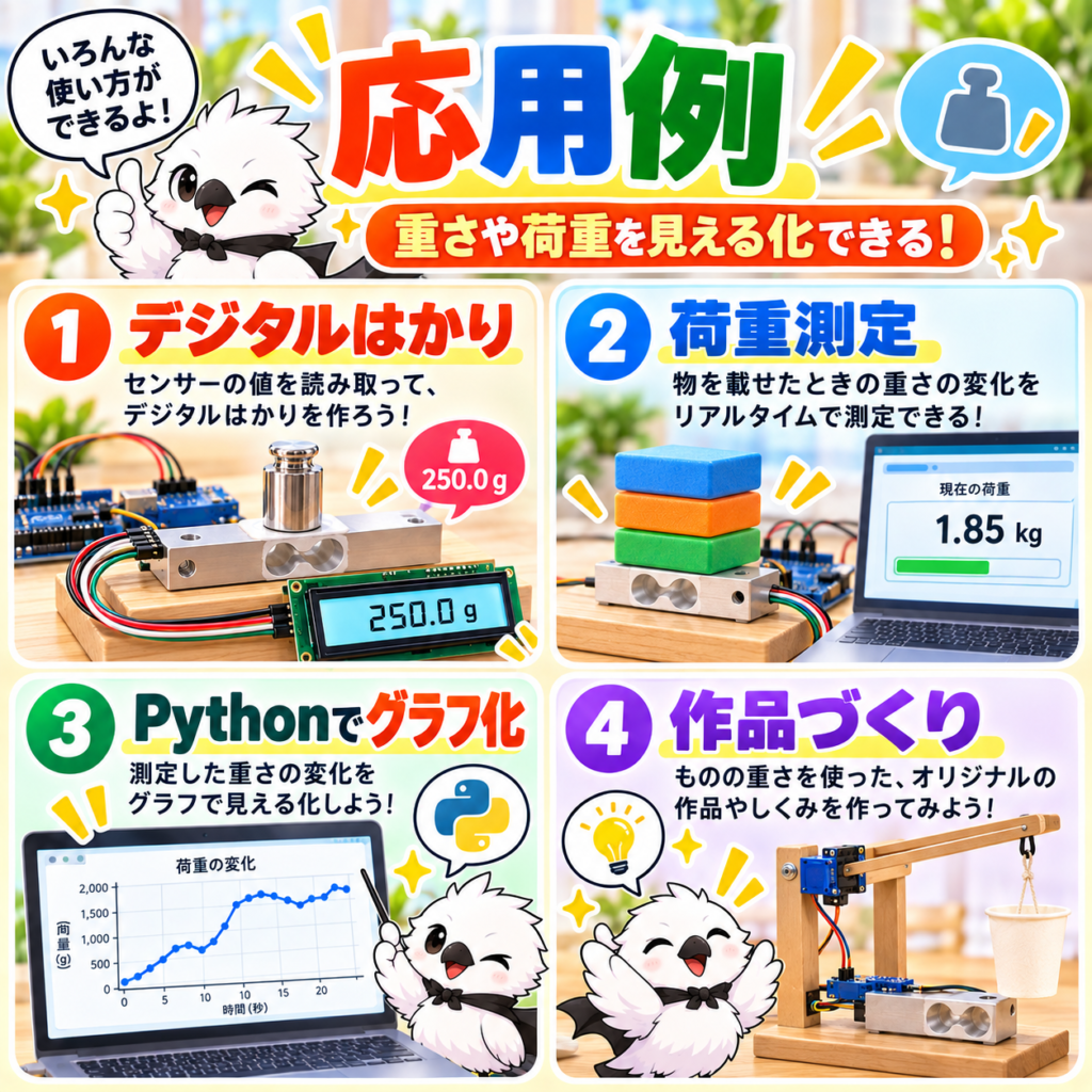 Arduinoとロードセルを使ったデジタルはかりや荷重測定の応用例
